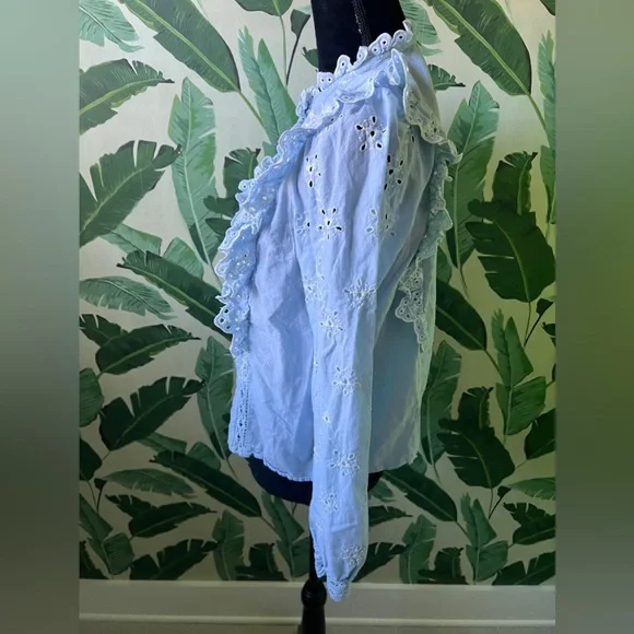 Sezane Irma Blouse in Baby Blue Size 38 US 6 - Picture 9 of 12